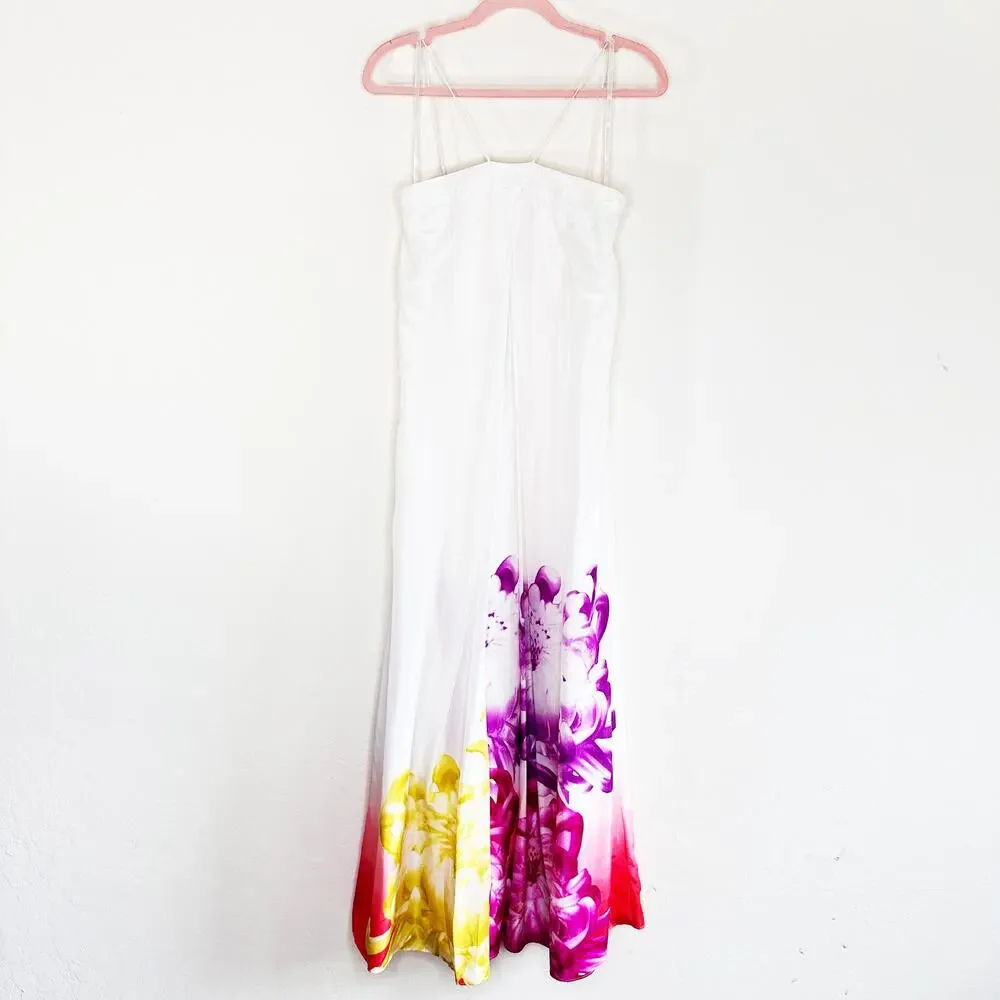 Diane Von Furstenberg Annie Sleeveless Floral Printed Pleated Silk Maxi Dress 0 - Picture 13 of 13
